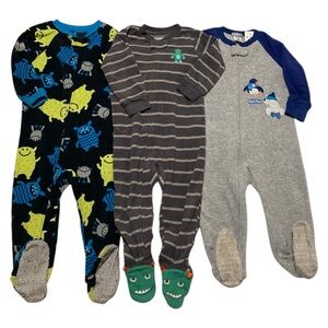 Carter’s 1 piece zip up footie pajamas 3-piece lot 2 - 18 months